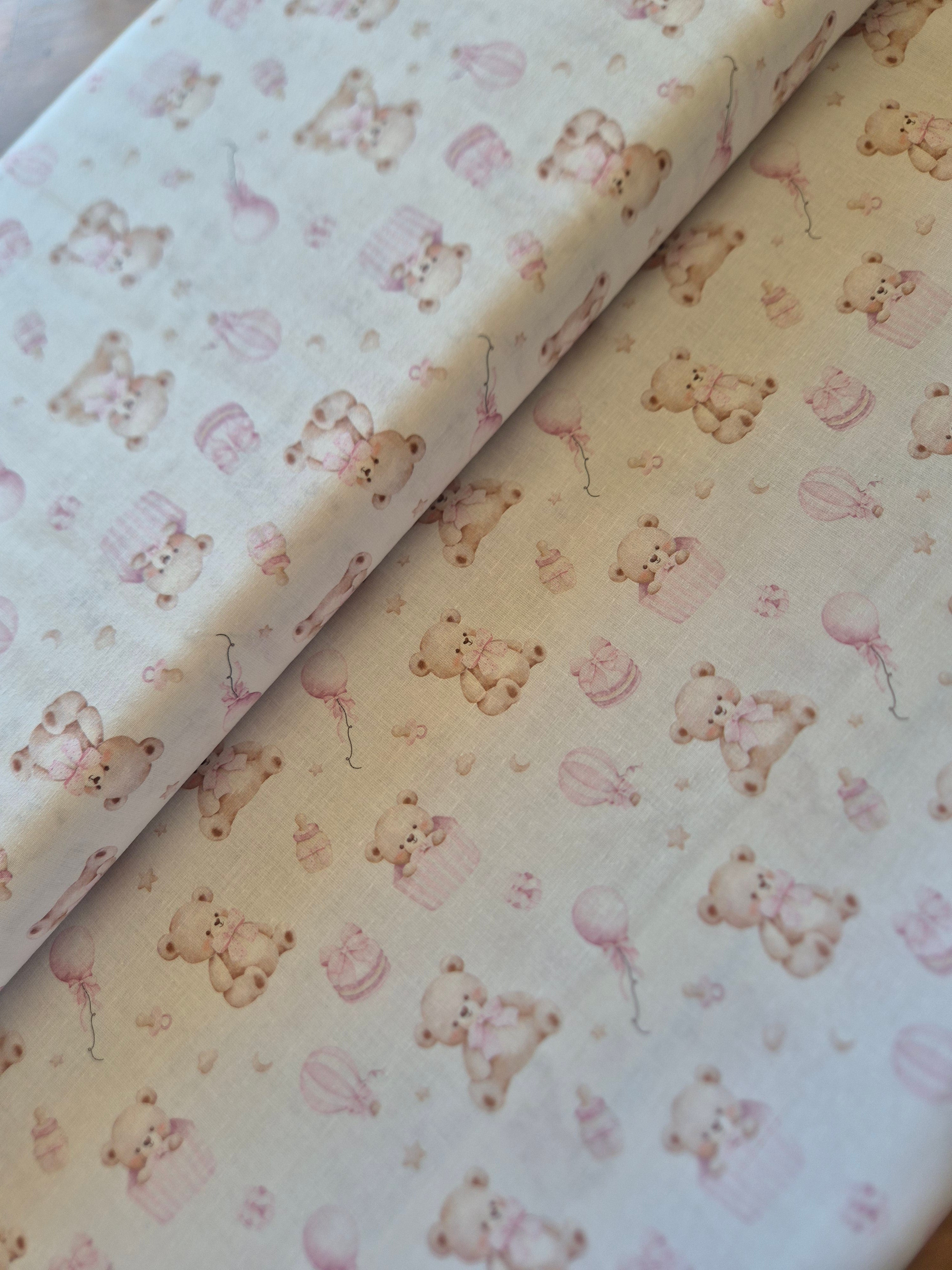 TELA INFANTIL OSITO ROSA