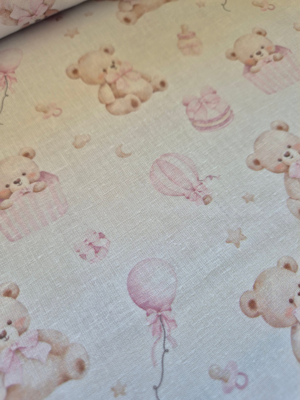 TELA INFANTIL OSITO ROSA