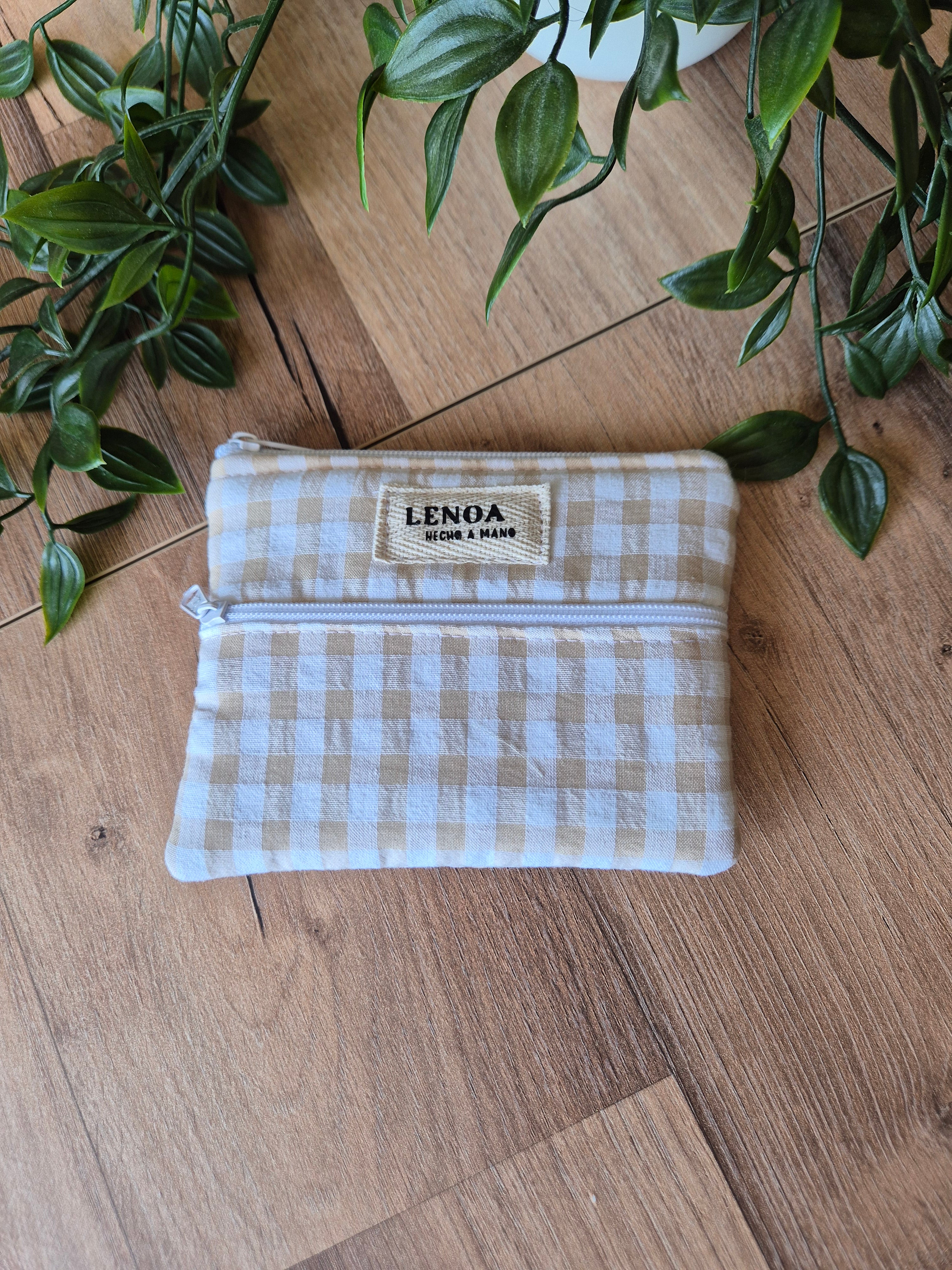 MONEDERO DOBLE CREMELLERA BEIGE