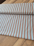 Tela de Algodón 100% de Rayas de 1,5 cm – Marrón y Turquesa